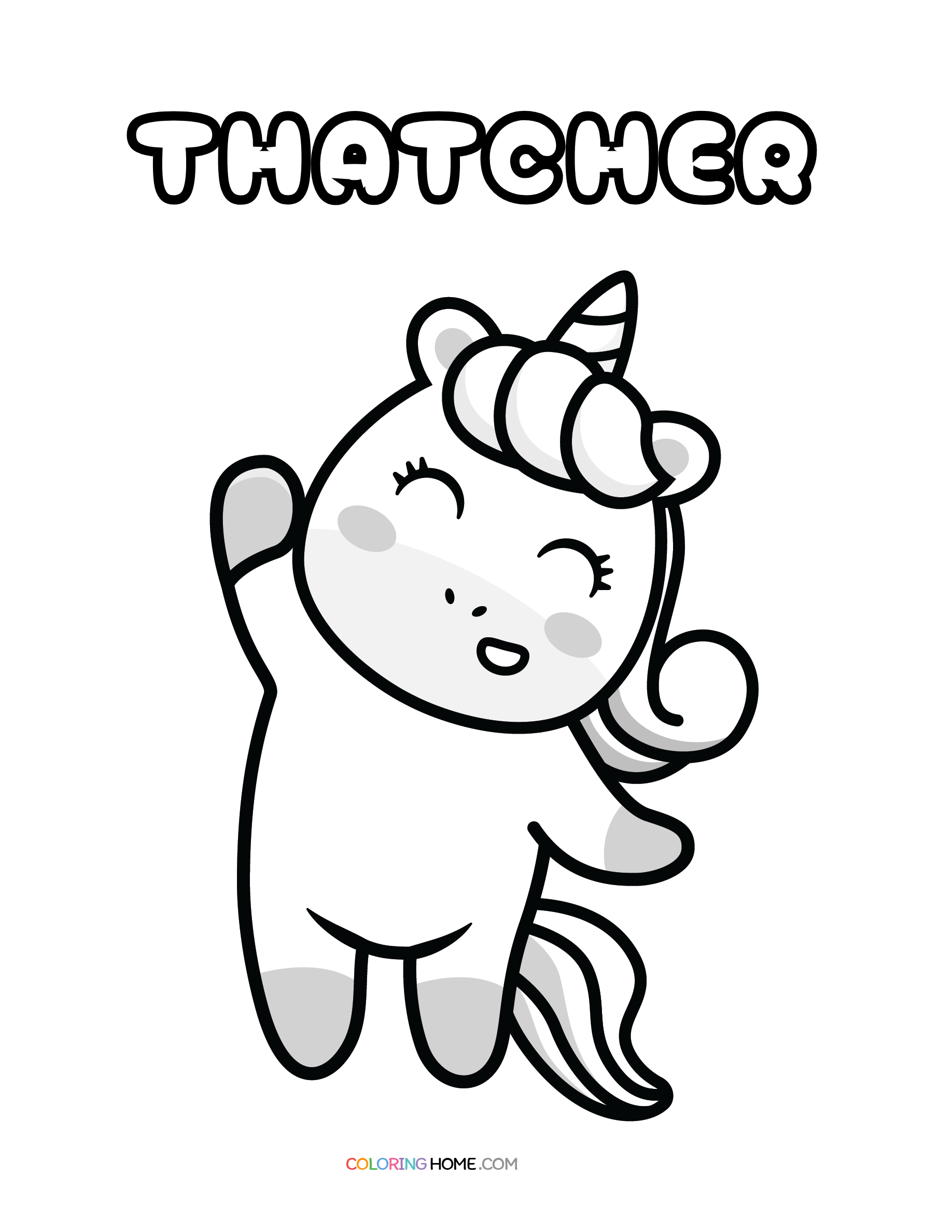 Thatcher unicorn coloring page