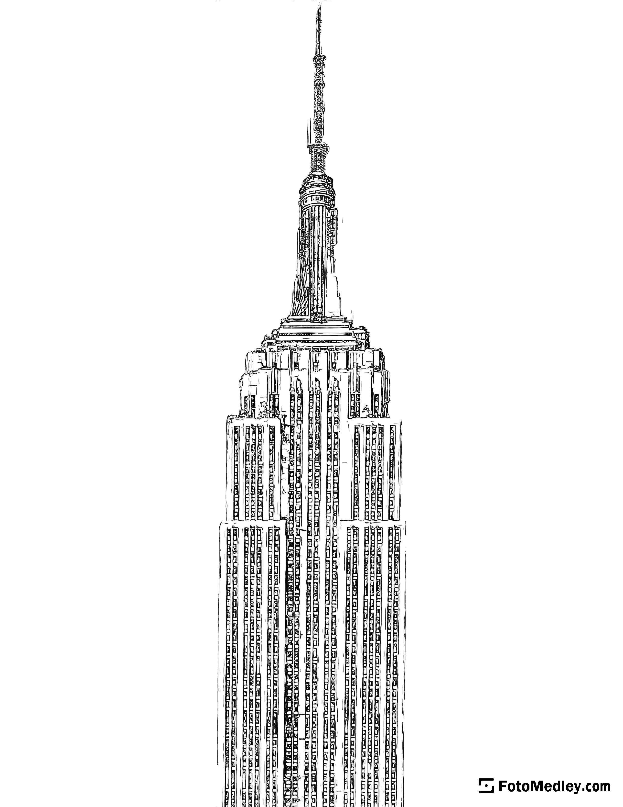 FotoMedley State Building Coloring Page