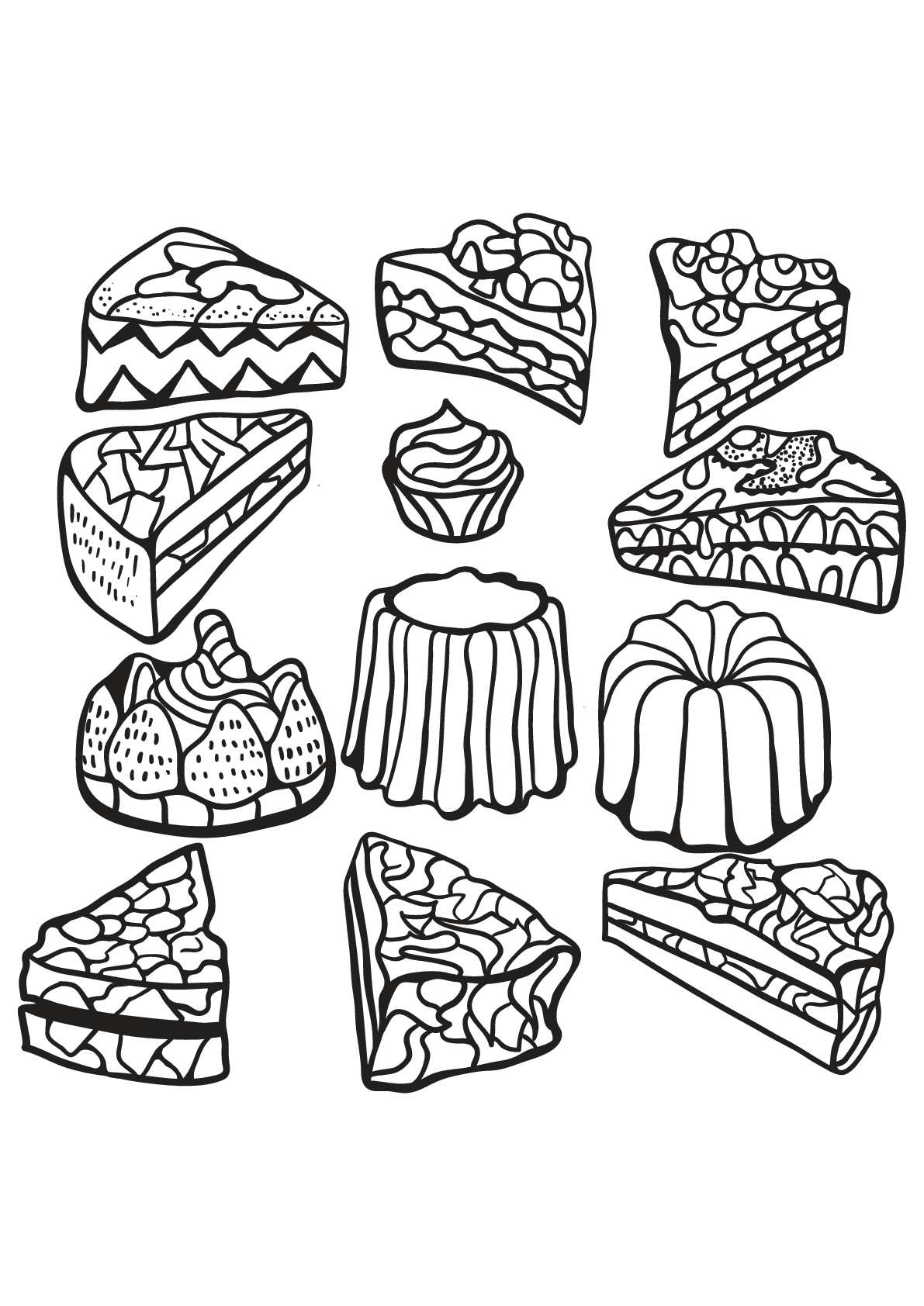 Free book cupcake - 6 - Cupcakes Adult Coloring Pages
