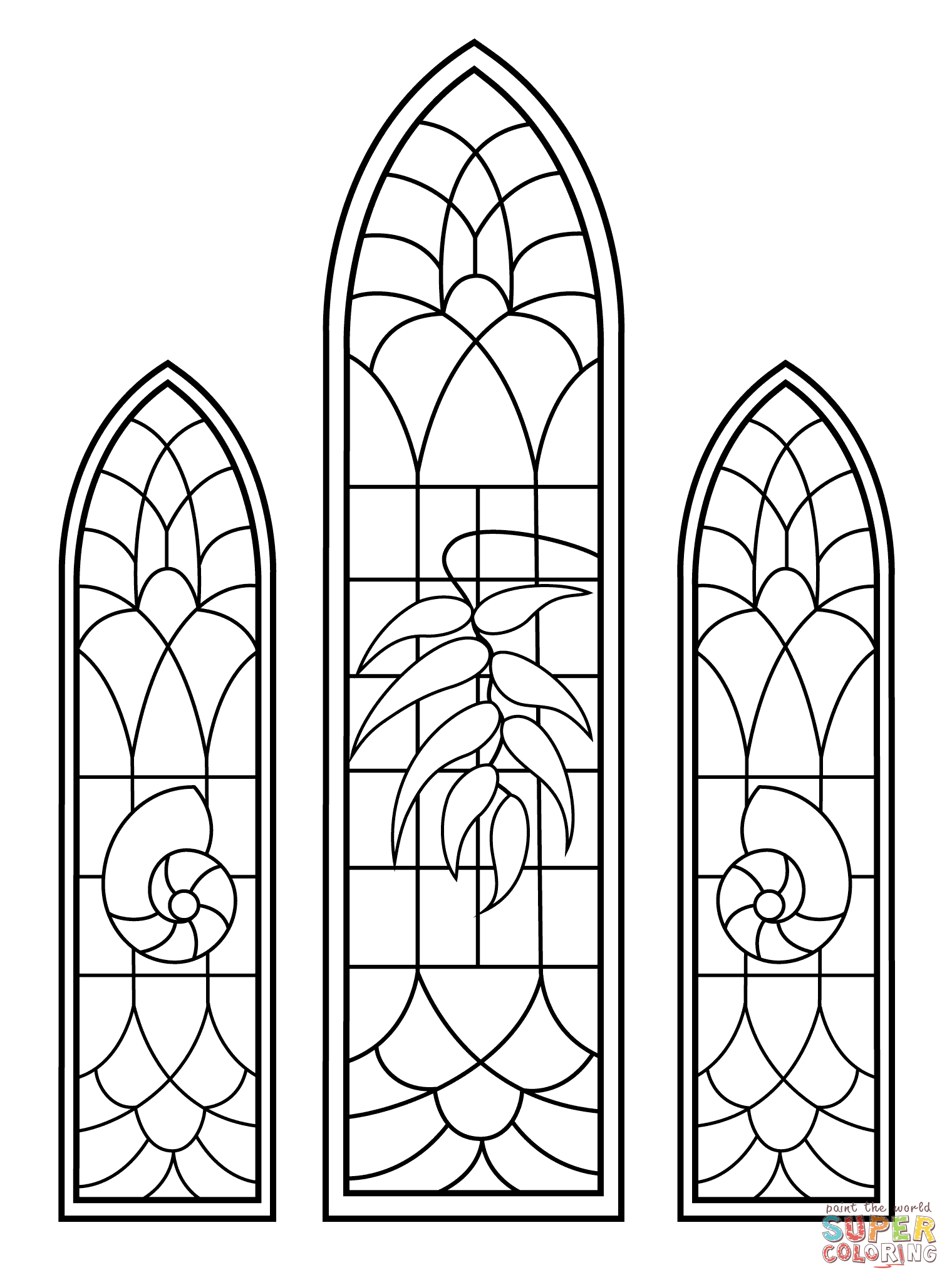 Stained Glass Windows from Wedding Chapel coloring page | Free Printable Coloring  Pages