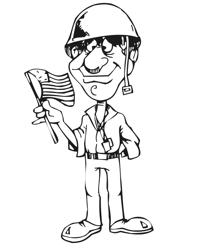 Fourth of July Coloring Page | Patriotic Soldier