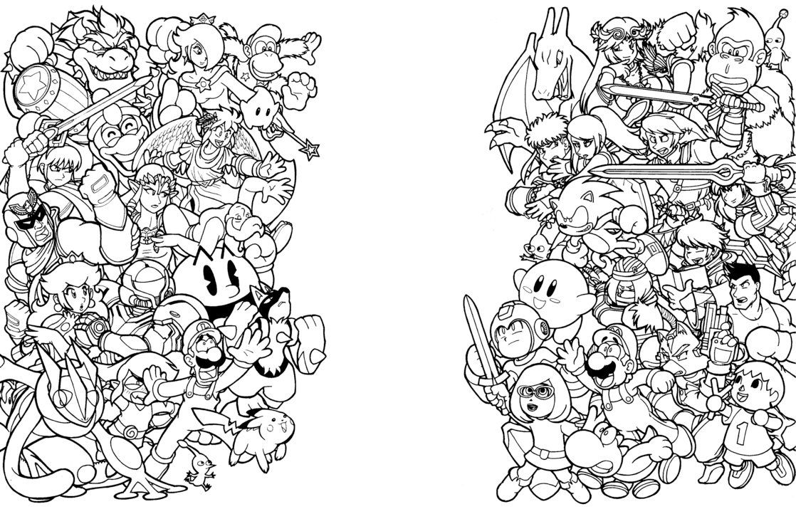 3Ds Super Smash Bros Coloring Pages - Coloring Pages For All Ages