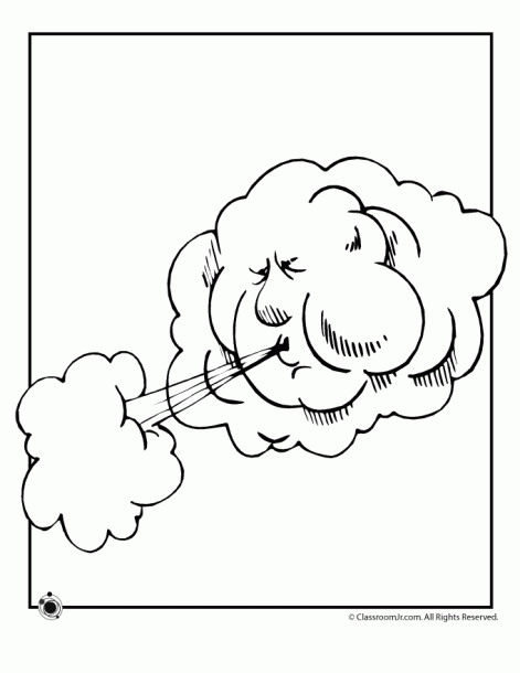 Wind Coloring Pages | Coloring pages, Weather theme, Wind pictures