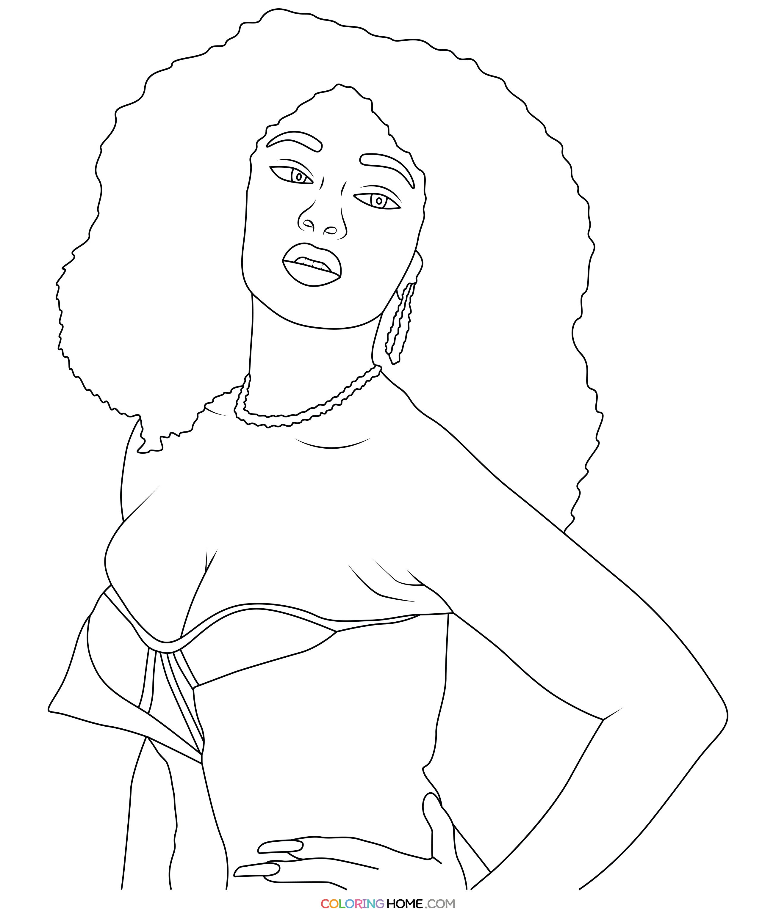 Megan Thee Stallion coloring page