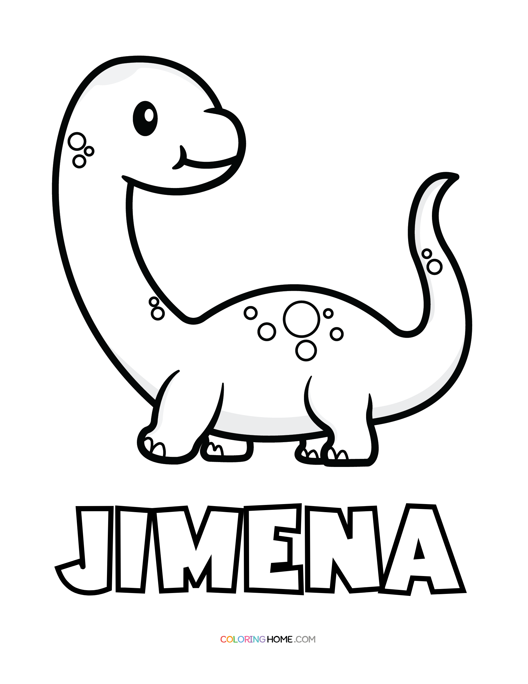 Jimena dinosaur coloring page