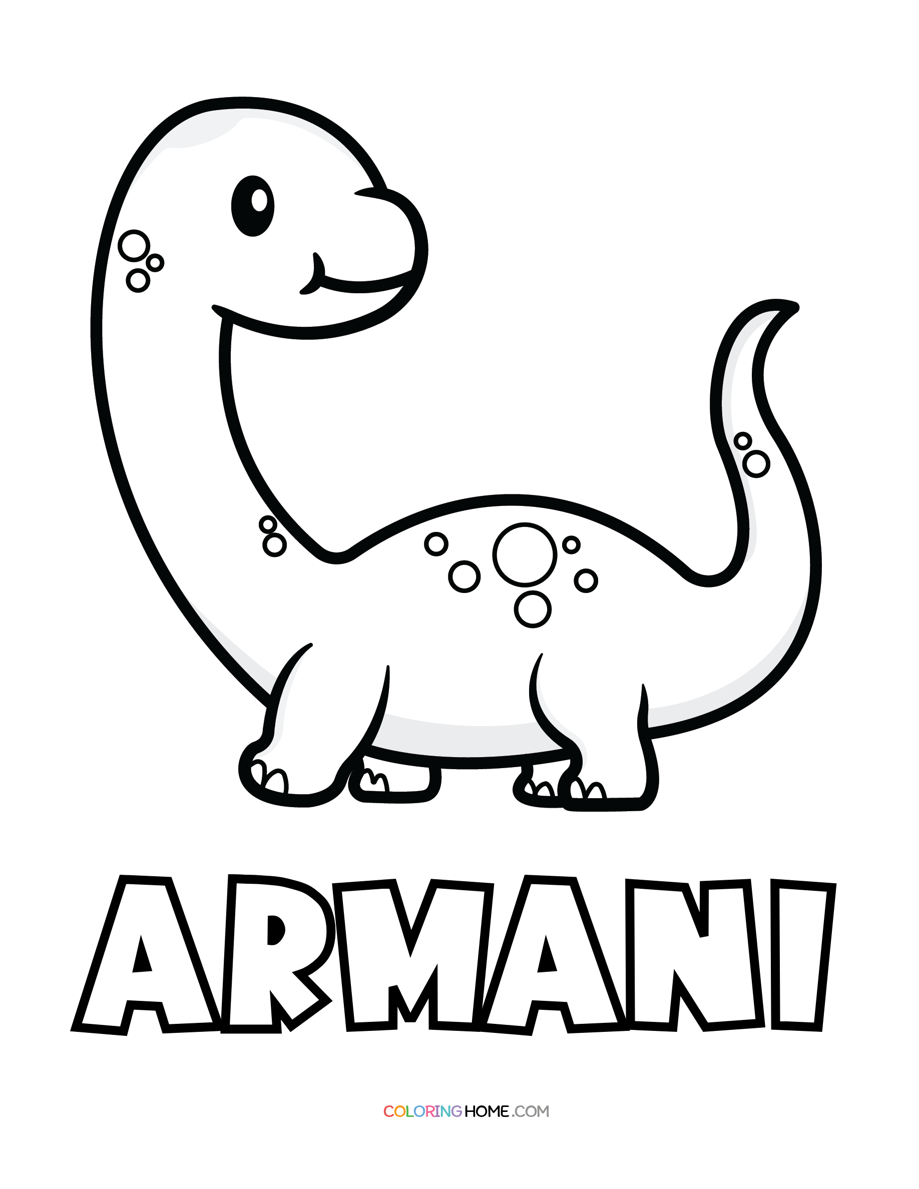 Armani dinosaur coloring page