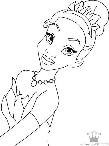 Disney Princess Tiana Coloring Page Printable Coloring Page - Coloring ...