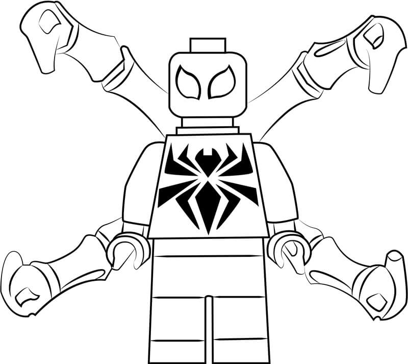 Lego Iron Spiderman 1 Coloring Page - Free Printable Coloring Pages for Kids