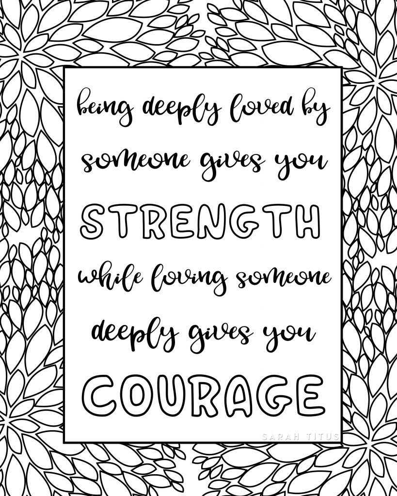 Free Printable Love Quotes Coloring Sheets - Sarah Titus | From Homeless to  8-Figures