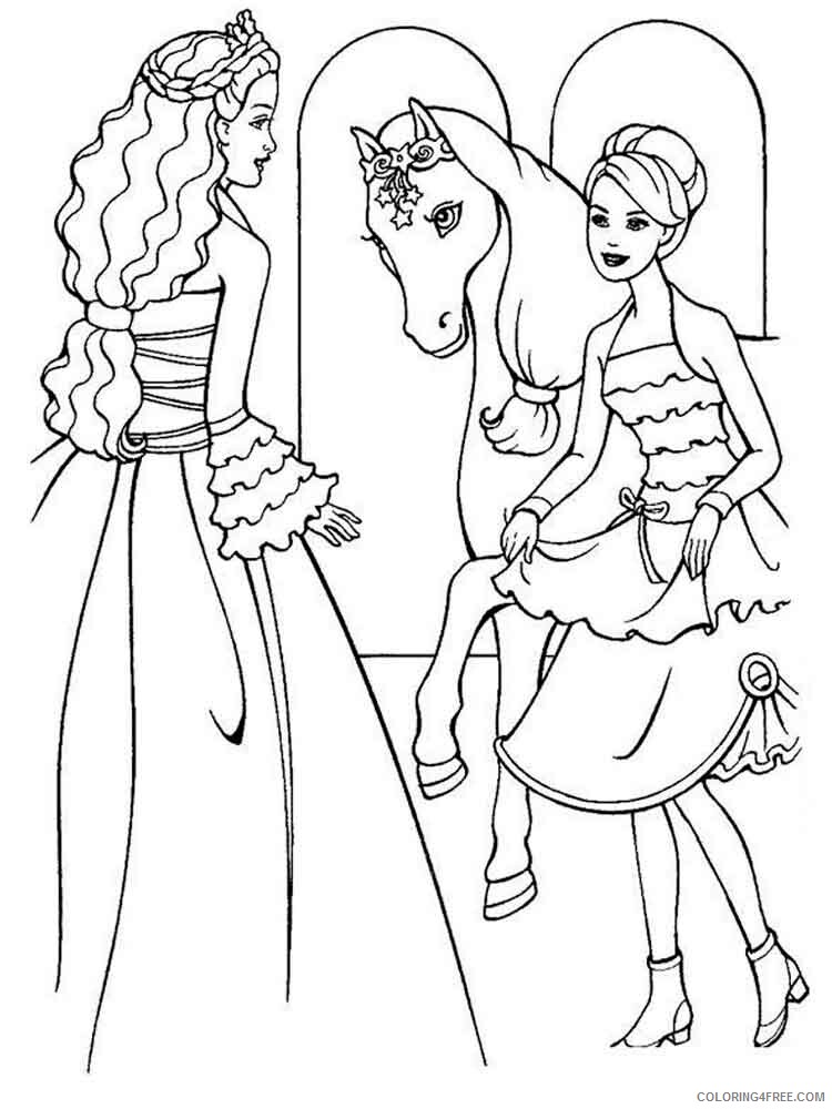 Barbie and Horse Coloring Pages for Girls barbie and horse 5 Printable 2021  0155 Coloring4free - Coloring4Free.com