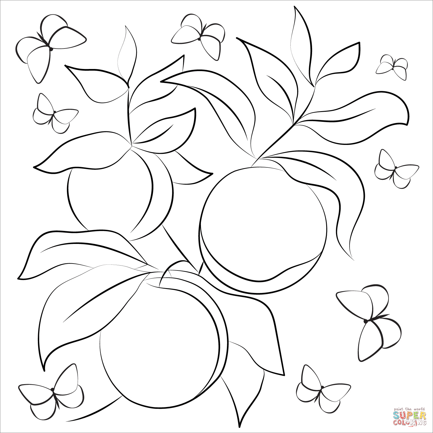 Peach coloring page | Free Printable Coloring Pages