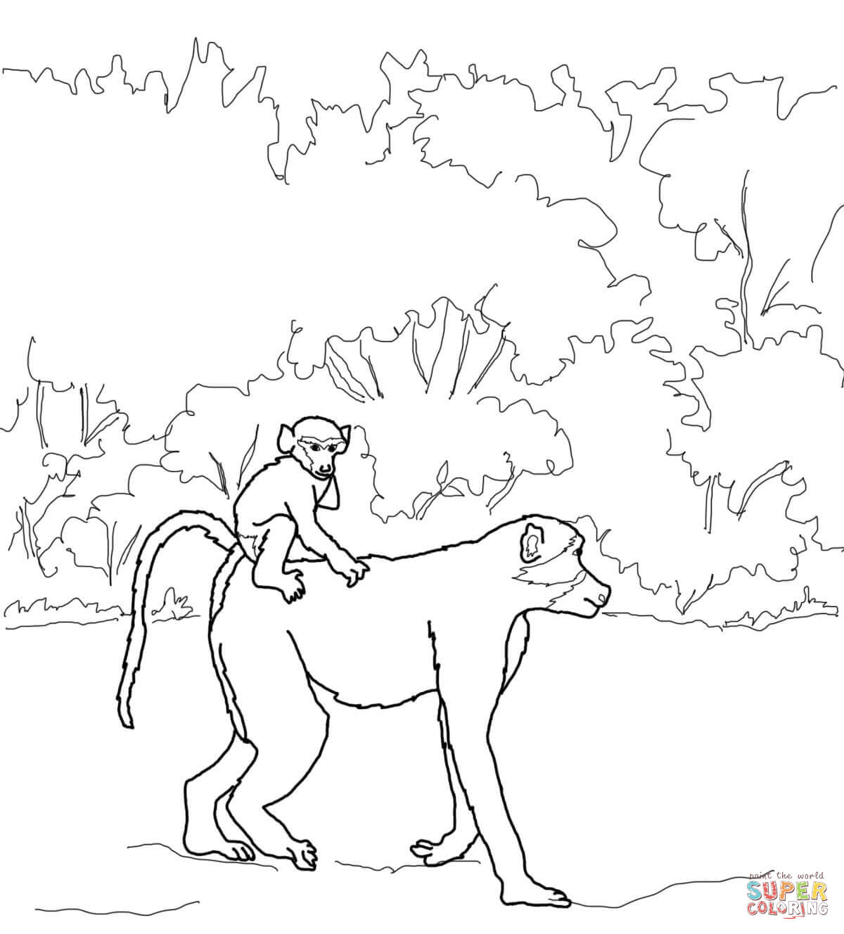 Baboons coloring pages | Free Coloring Pages