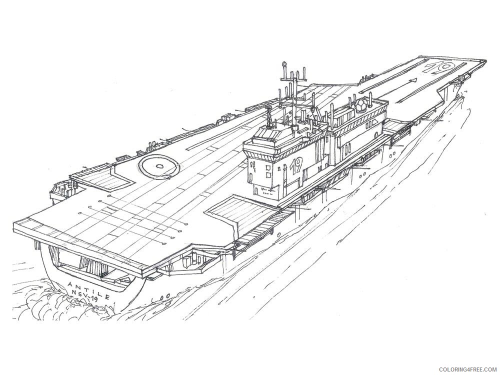 Aircraft Carrier Coloring Pages for boys aircraft carrier 7 Printable 2020  0007 Coloring4free - Coloring4Free.com