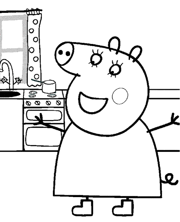 Printable mummy pig coloring page - Topcoloringpages.net