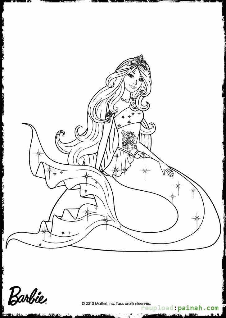 Mermaid Barbie Coloring Page