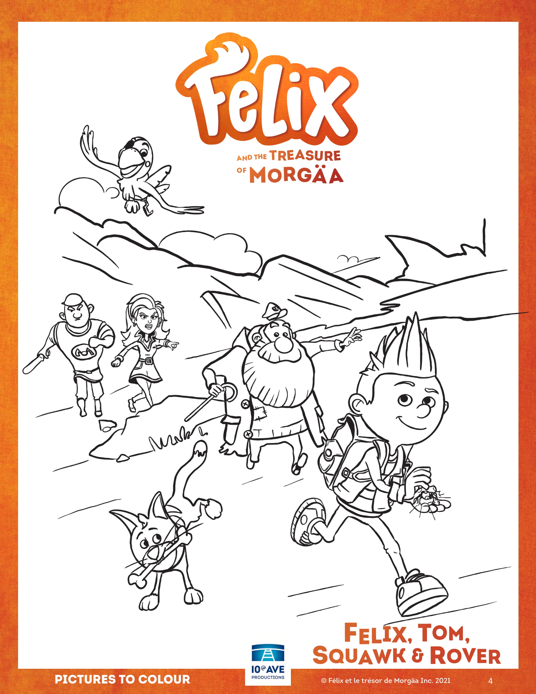 Felix and the Hidden Treasure coloring page