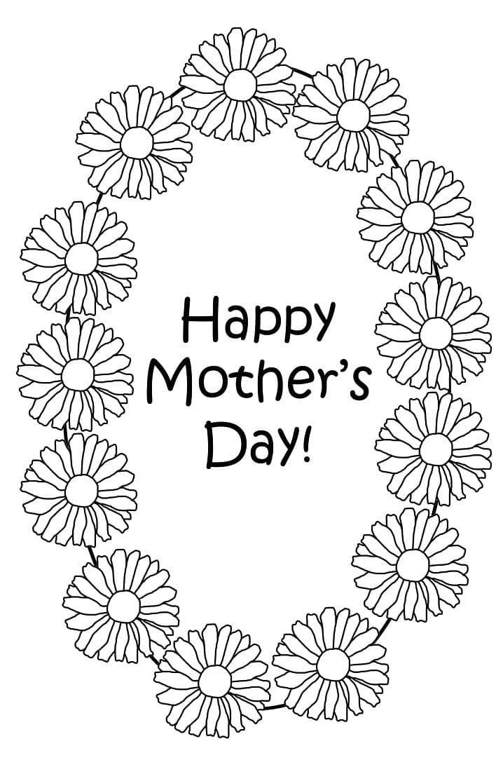 Happy Mother's Day 4 Coloring Page - Free Printable Coloring Pages for Kids