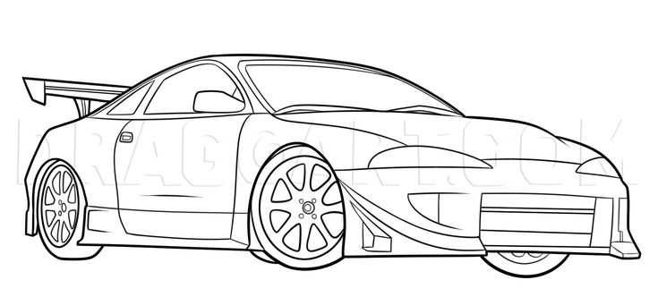 How To Draw A Mitsubishi Eclipse, Step by Step, Drawing Guide, by Dawn |  dragoart.com | Mitsubishi eclipse, Drawings, Cool car drawings