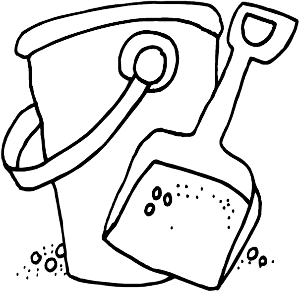 Pail and Shovel Coloring Page - Get Coloring Pages