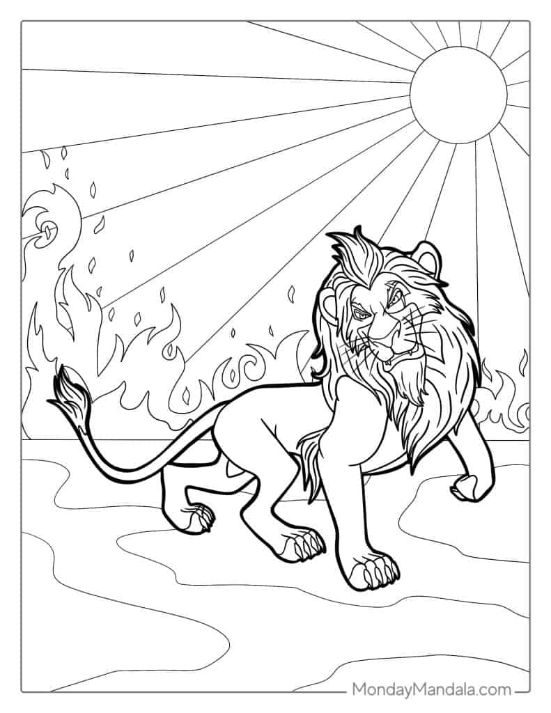 Lion King Scar Coloring Pages - Coloring Nation