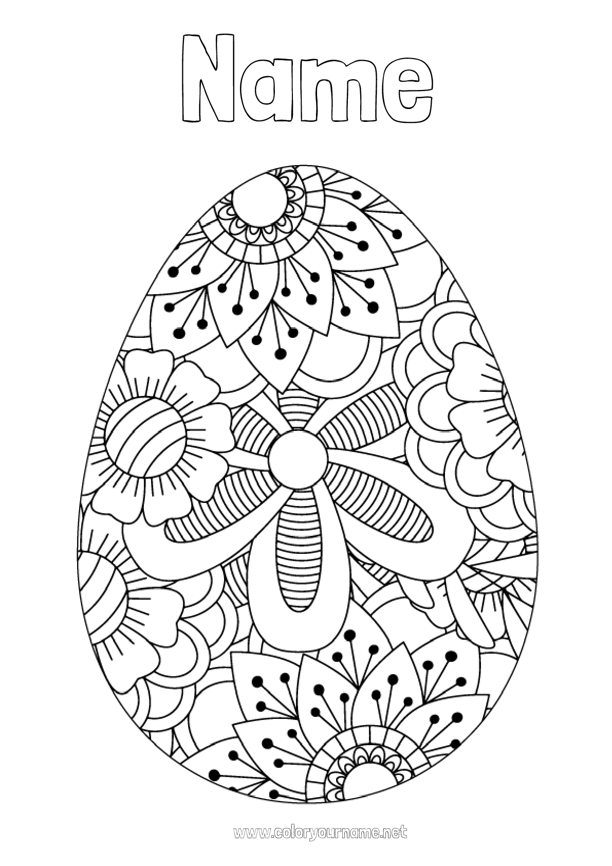 Coloring page No.1465 - Flowers Calm and zen Mandala