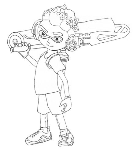 Splatoon 2 - Inkling Boy Art (LINEART) | Splatoon Amino