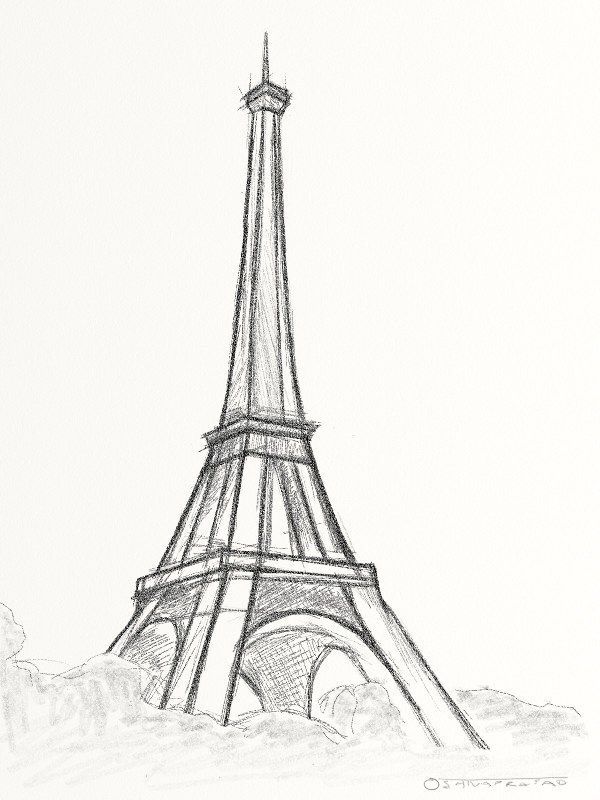 Easy drawing of the Eiffel Tower | Xe art | Pencil drawings ...