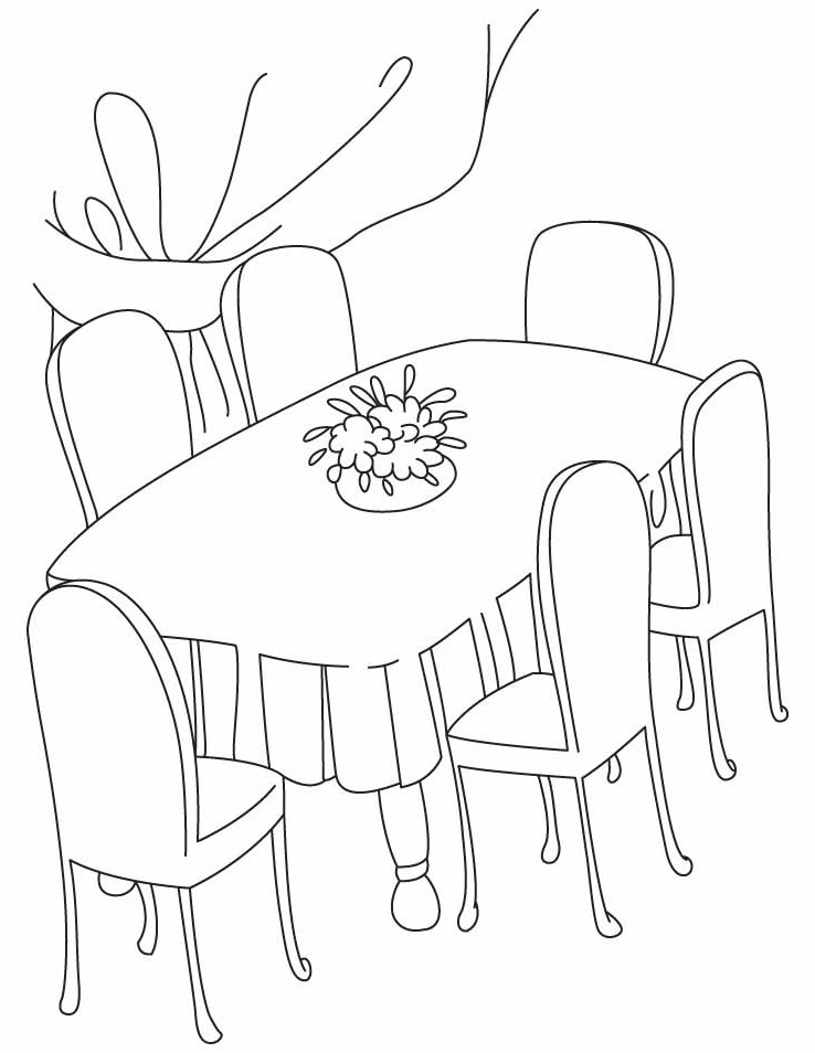 Dining room coloring pages download and ...