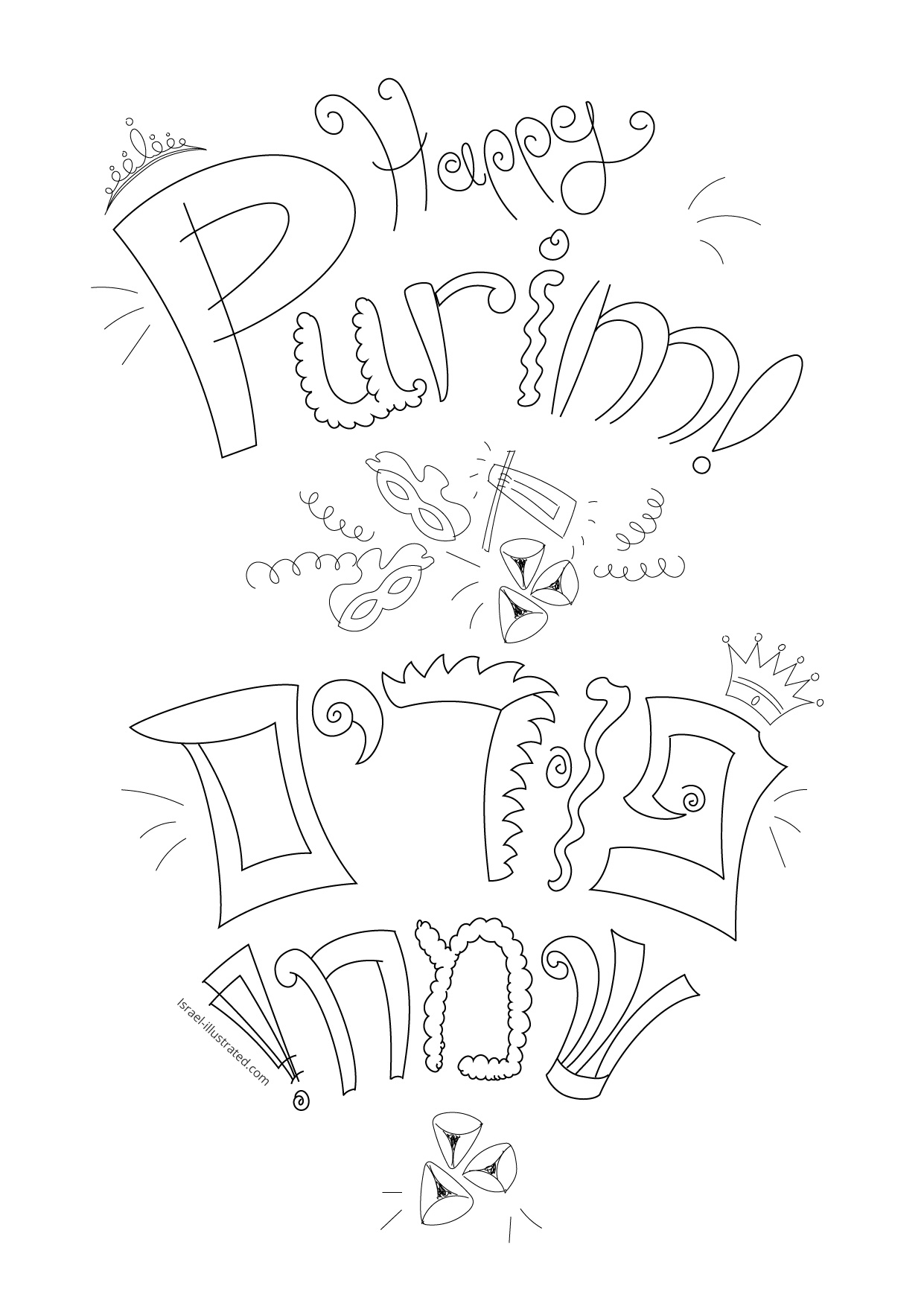 Prinatable Purim Coloring Pages