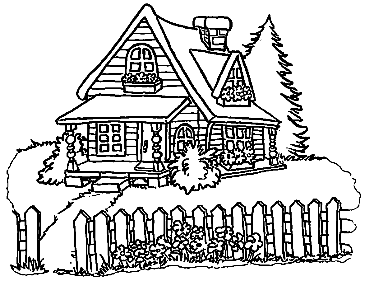 Coloring Book Page | House colouring ...