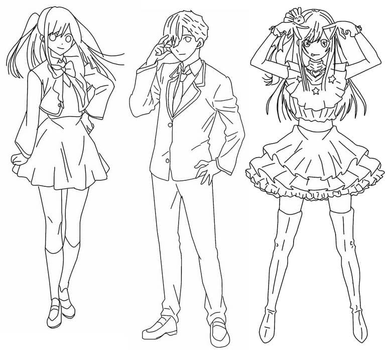 Characters from Anime Oshi No Ko coloring page - Download, Print or Color  Online for Free