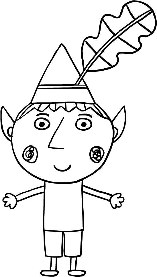Drawing Bin the elf (El Pequeño Reino of Ben and Holly) coloring page