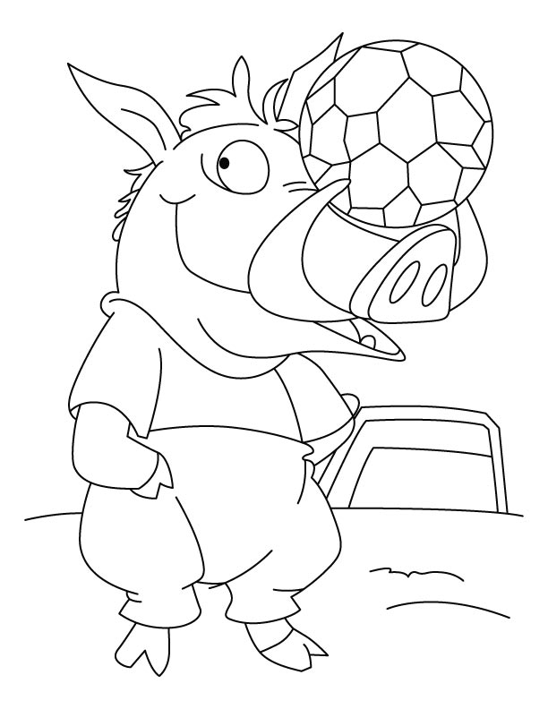 Wild Boar gear up for match coloring page | Download Free Wild Boar gear up  for match coloring page for kids | Best Coloring Pages