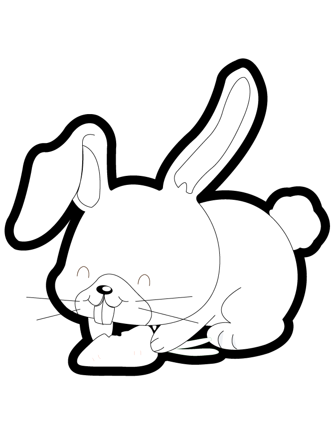 Cute Bunny Eating Carrot Coloring Page | Free Printable Coloring Pages