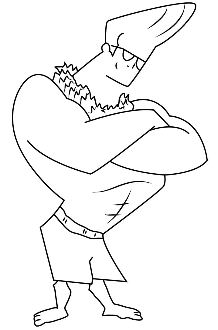 Johnny Bravo on Vacation Coloring Page - Free Printable Coloring Pages for  Kids
