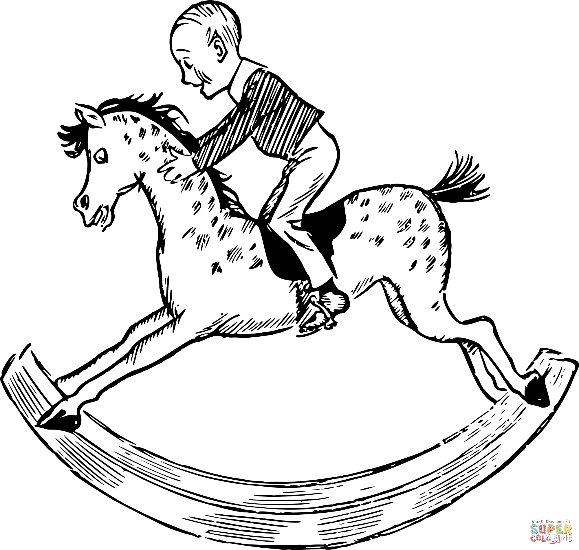 Vintage Rocking Horse coloring page | Free Printable Coloring Pages