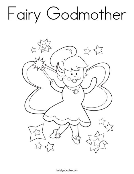 Fairy Godmother Coloring Page - Twisty Noodle