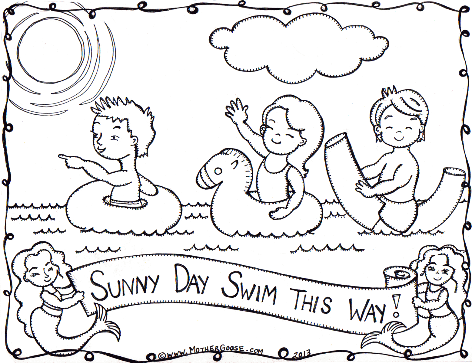 Mother Goose Sunny Day Coloring Pages