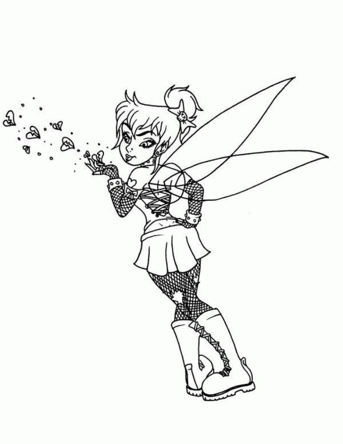 Gothic Tinkerbell Coloring Pages Related Keywords & Suggestions ...