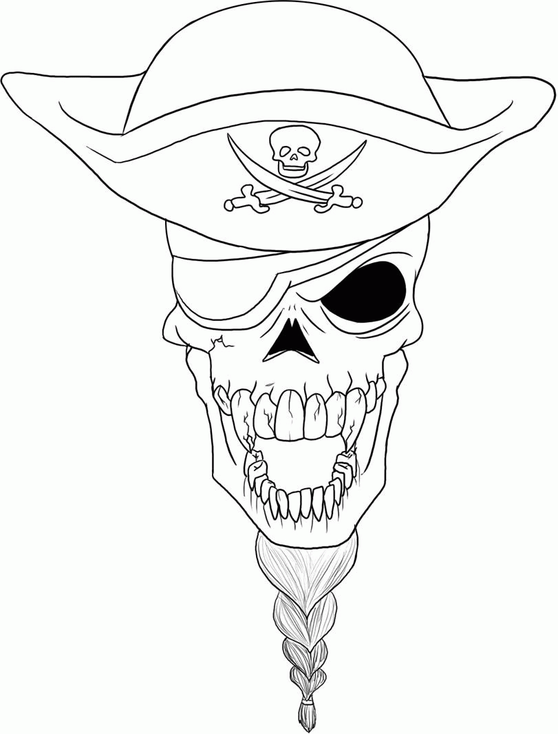 Skull And Crossbones Coloring Page - Coloring Pages for Kids and ...