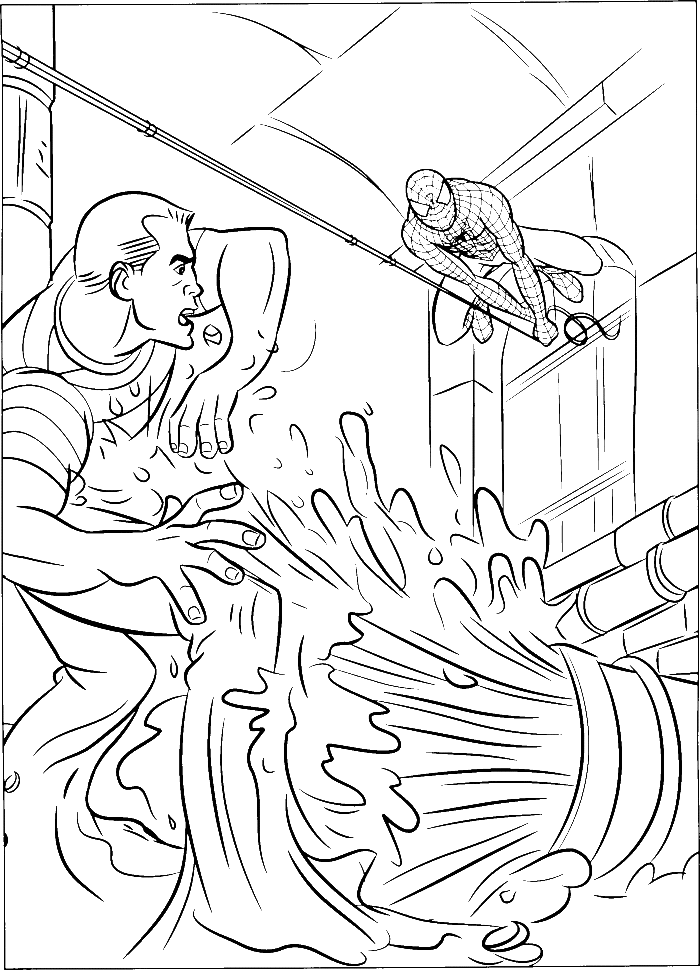 Spiderman Battle With Sandman Coloring Pages - Spiderman Cartoon ...