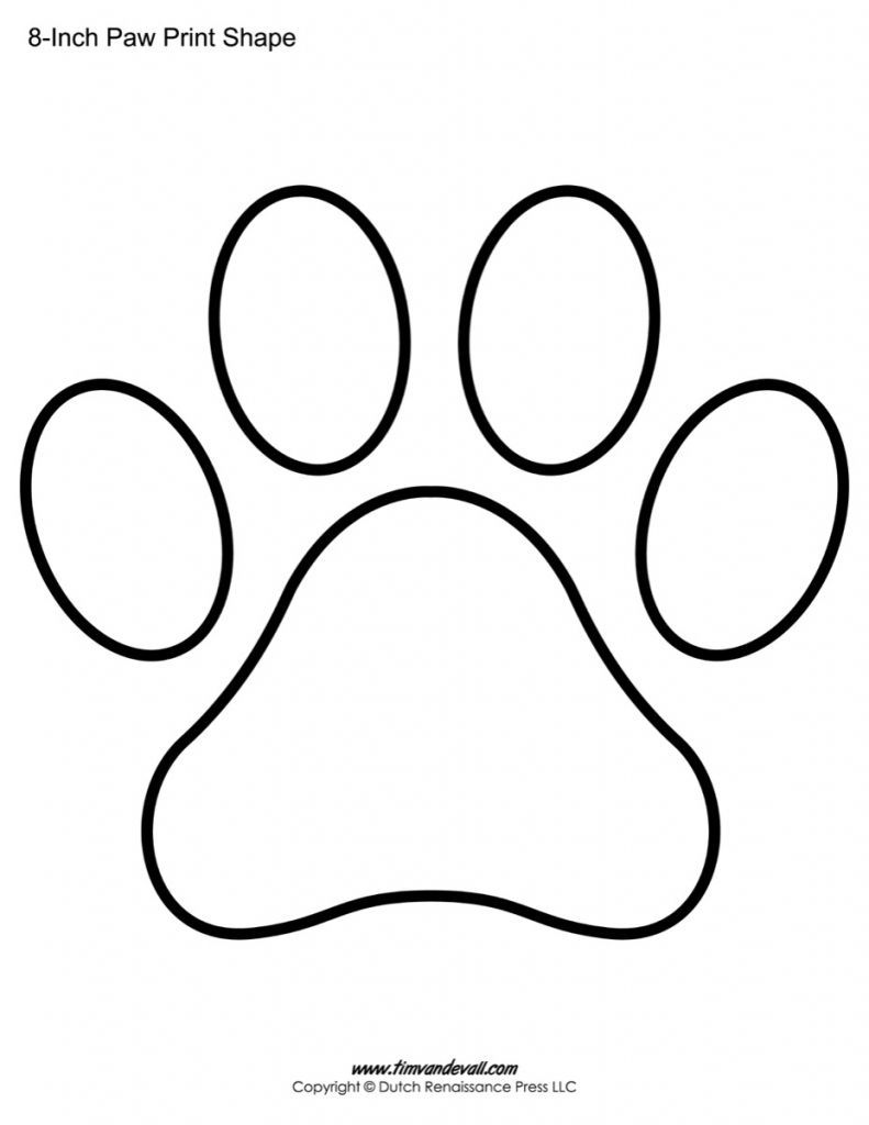 Coloring Page Template Printing | Paw print art, Paw stencil, Coloring pages  to print