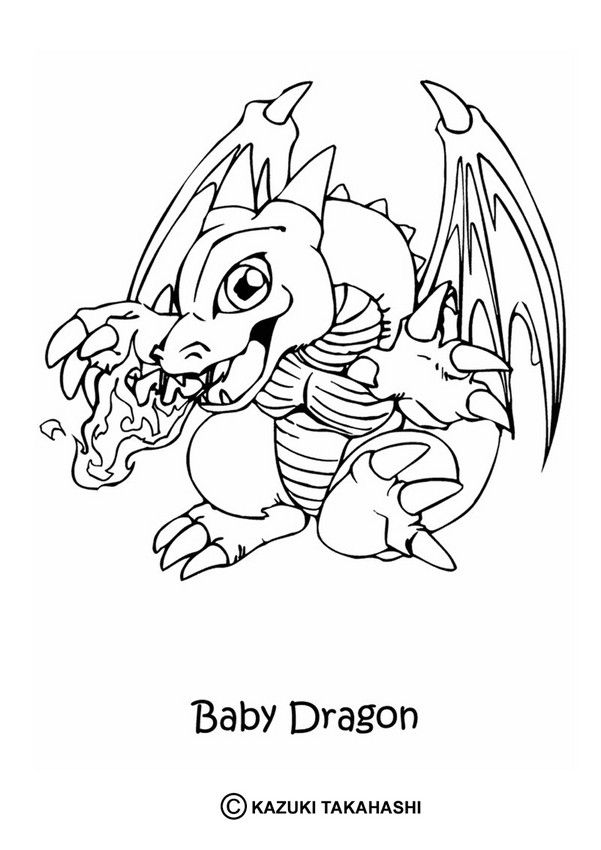 YU-GI-OH coloring pages - Baby dragon Fantasy