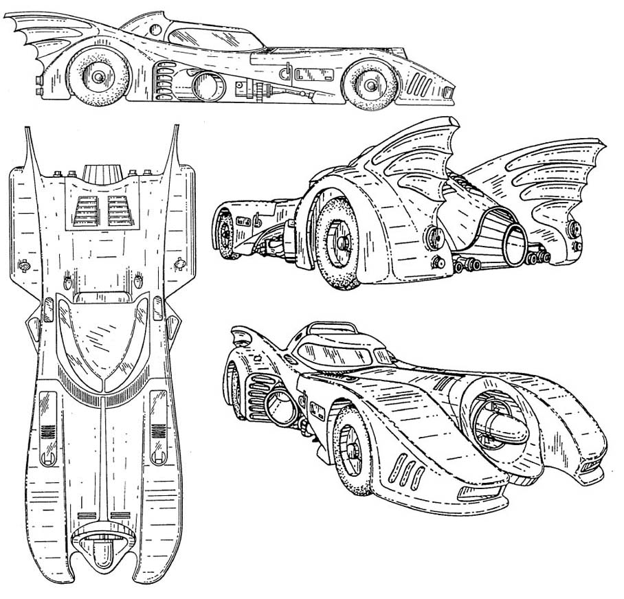 Bat Mobile Coloring Pages - Coloring Pages For All Ages