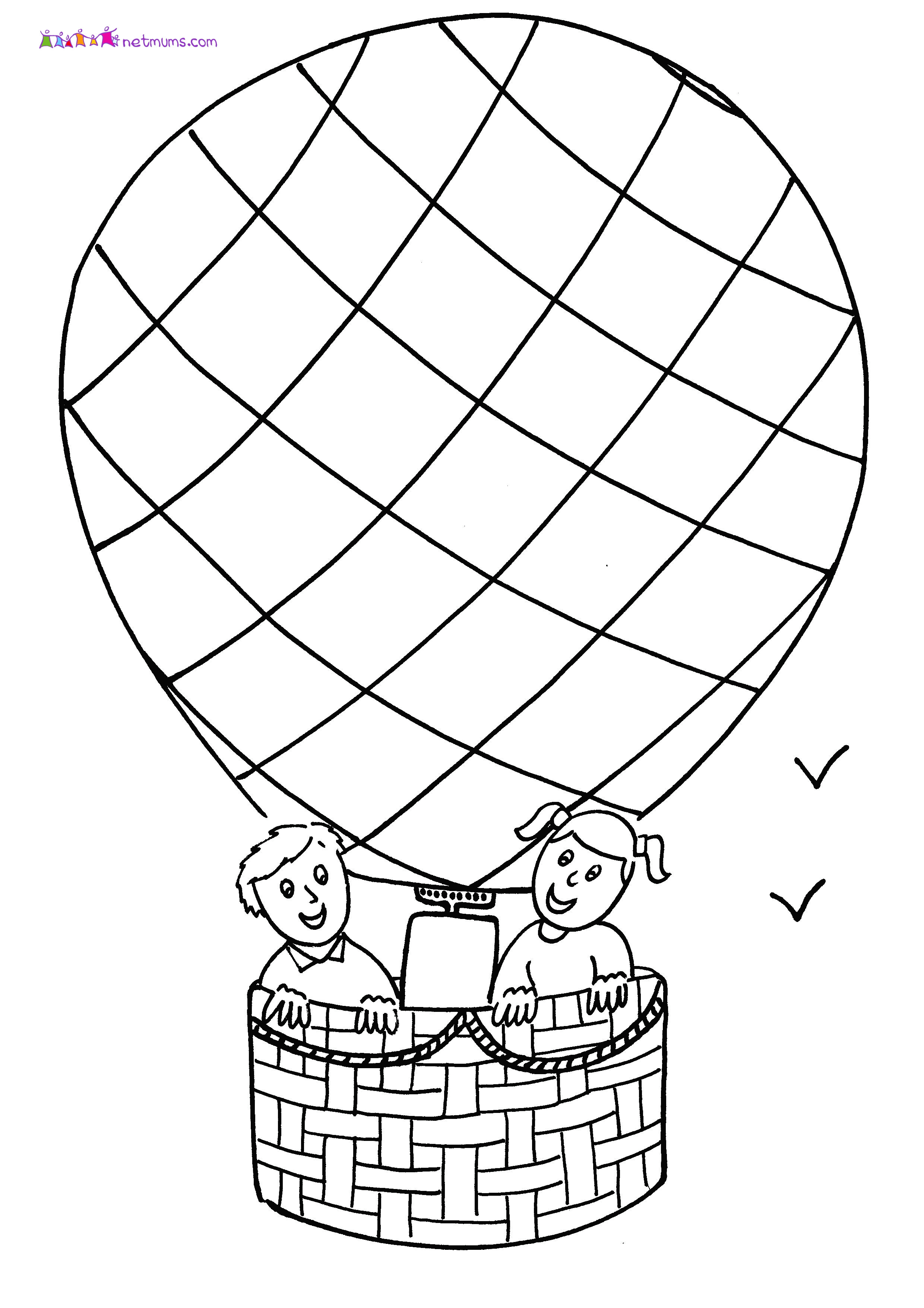 Hot Air Balloon Coloring Pages Hot Air Balloon Coloring Pages Free ...