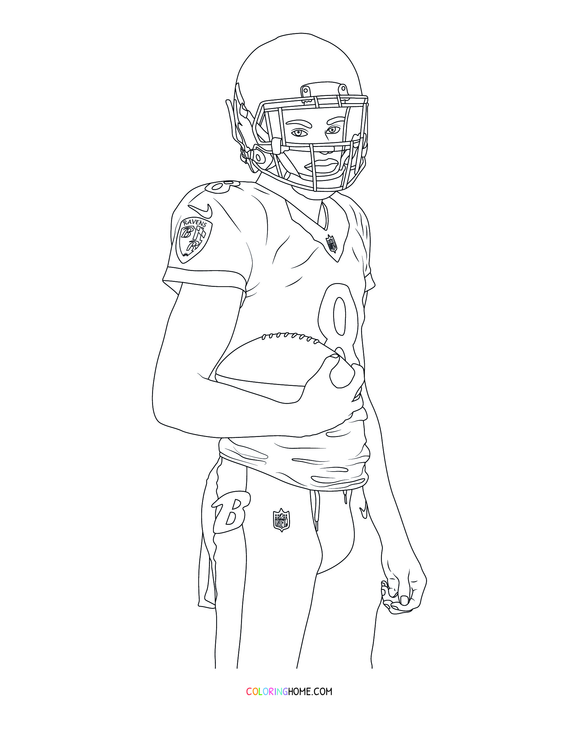 Lamar Jackson Coloring Page - Coloring Nation