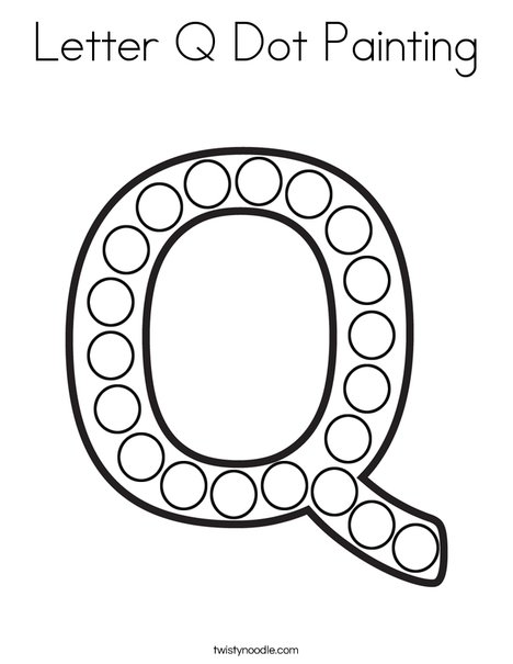 Letter Q Dot Painting Coloring Page - Twisty Noodle