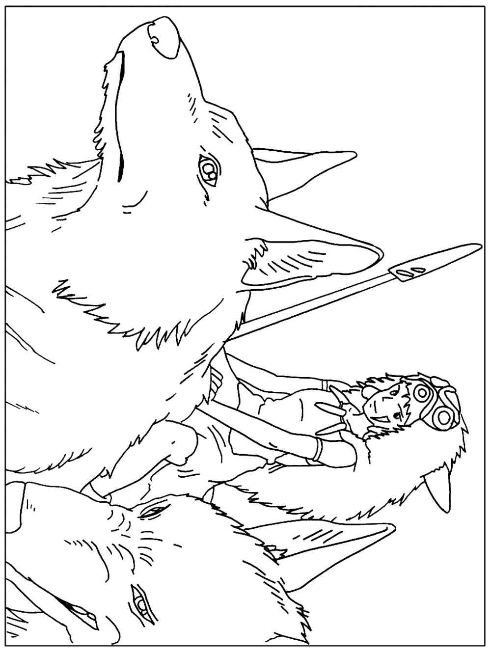 Princess Mononoke coloring pages