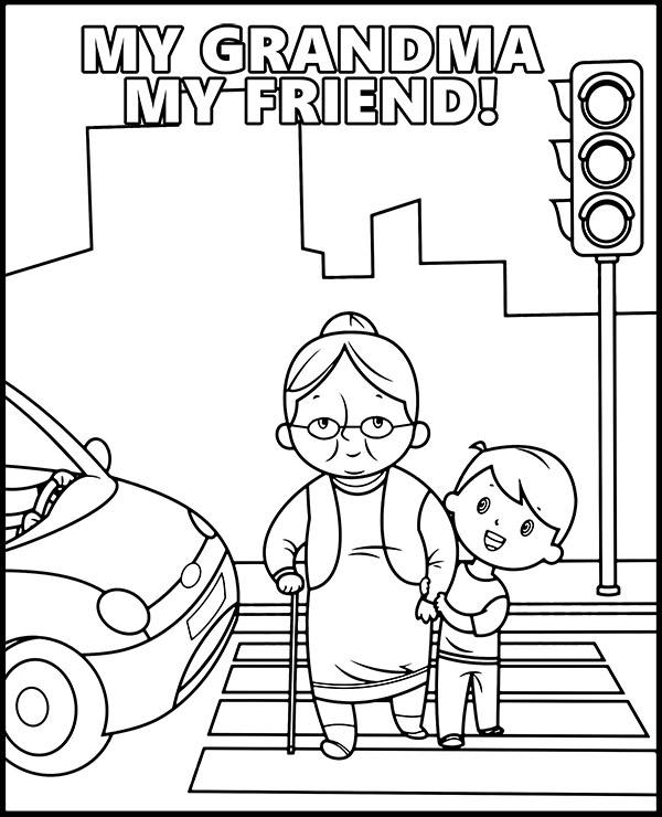 Printable coloring page with grandma - Topcoloringpages.net