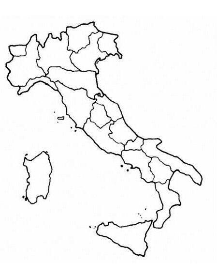 Map Italy coloring page printable coloring page